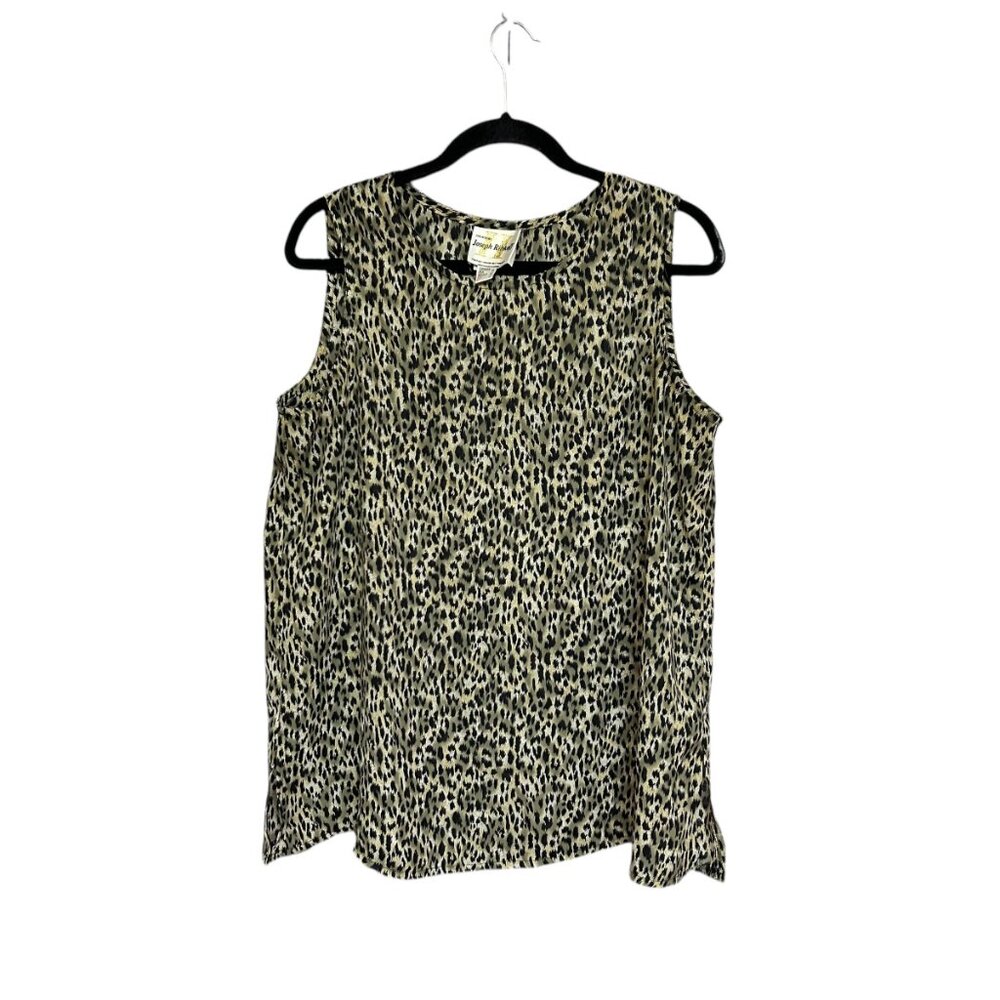 Vintage Joseph Ribkoff Leopard Print Sleeveless Shell Tank Top Size 12